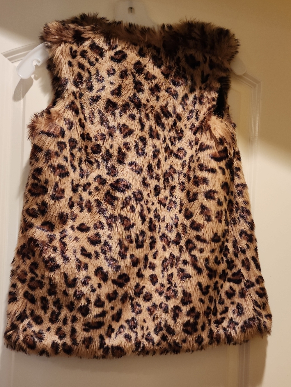 Cherokee Leopard-Print Faux Fur Vest in Brown & Black Girls Large (10/12) - Picture 2 of 6